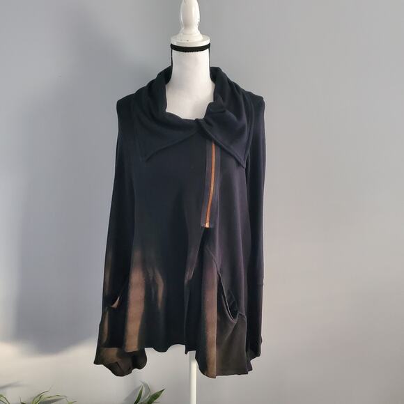 Terez Women's Black Zip-Up Drape Jacket M - Picture 1 of 14
